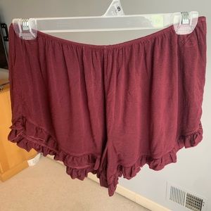 Brandy Melville vodi ruffle trim shorts in red